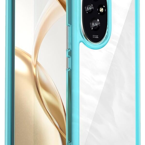 Kapa Unicorn Acrylic Clear Back Cover for Honor 200 (5G) | Slim Shockproof [Military Grade Protection] Hybrid Bumper Case (Blue Sides)