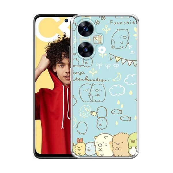 Amazon Brand- Solimo Basic Case for Realme C55 4G (Silicone_Multicolor)